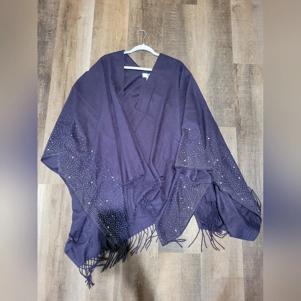 Jessica McClintock Blue Cape with Fringe